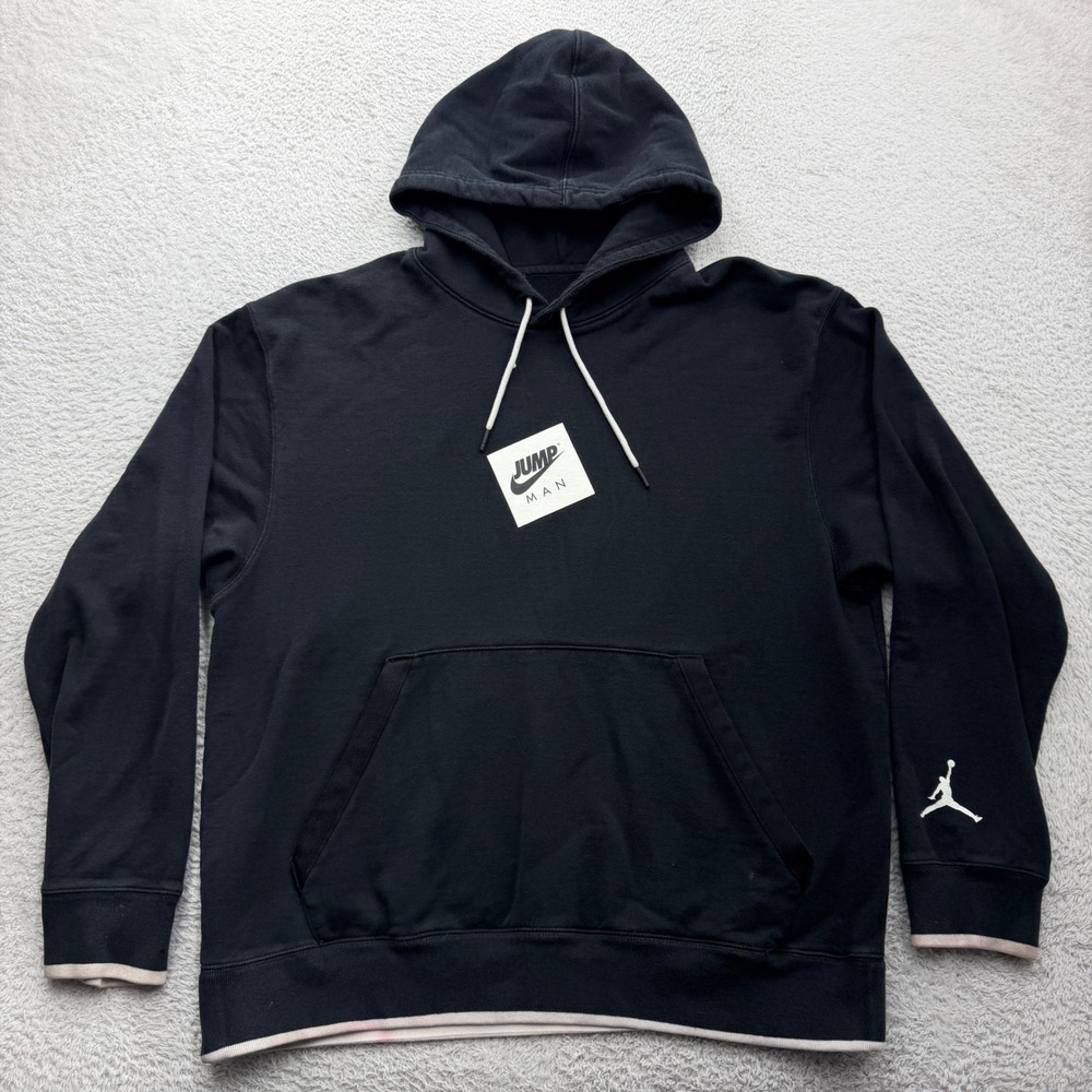 Jordan Brand Jumpman Hoodie Mens Large Black Air Jordan Back Graphic Sweatshirt